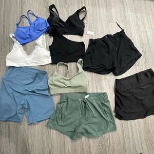 Womens S/M Activewear Bundle 5 bras, 3 shorts, 1  skort